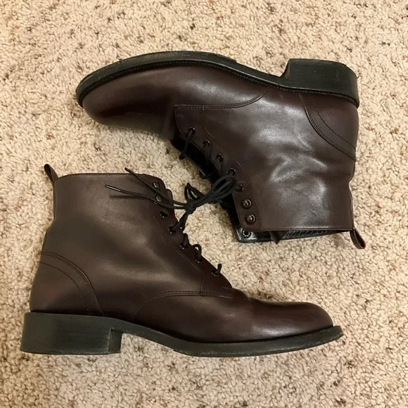 YSL Saint Laurent lace up ankle boot size 39.5 - Picture 3 of 7